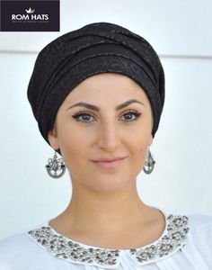 Hair Turbans Fashion Fashion, Head scarf styles, Turban style Fashion Head Scarf, Israelite Women, Black Turban, Turban Fashion, Hair Covers, Beret Black, African Headwrap, Head Turban, Head Coverings