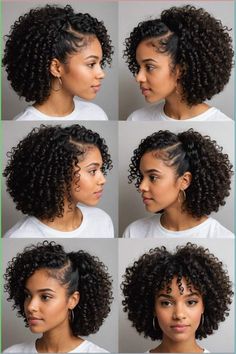 Cute Curly Afro Hairstyles, Natural Mixed Curly Hairstyles, Curly Hair Short Styles Black, Black Hair Styles For Short Hair, Curly Natural Hairstyles For Black Women Wedding, Styling Short Curly Hair Black Women, Hair Styles For Coily Hair, Curly Haircuts Black Women, How To Make Natural Hair Curly