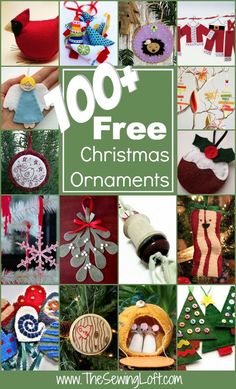 the cover of 100 free christmas ornaments