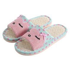 Children's Cartoon Linen Slippers Women's Summer Indoor Non-slip are the perfect footwear for both children and women. Made of high-quality linen, these slippers provide ultimate comfort and breathability during the hot summer days. The cartoon design adds a fun element to these slippers, making them appealing to kids. With a non-slip sole, they ensure safety while walking on any surface, whether indoors or outdoors. These slippers are suitable for various occasions such as indoor activities, be Summer Sandals With Round Toe, Comfortable Cotton Summer Sandals, Comfortable Cotton Sandals For Summer, Spring Comfortable Slippers With Soft Sole, Summer Slippers With Soft Sole And Round Toe, Closed Toe Indoor Slippers, Summer Indoor Closed Toe Slippers, Indoor Closed Toe Slippers For Summer, Comfortable Indoor Sandals For Summer