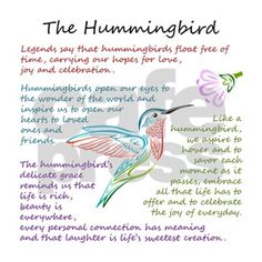 the hummingbird poem is shown with an image of a bird and flowers on it