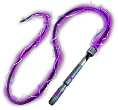 a purple lightning bolt is shown in the shape of a lanyard with an electric charger attached to it