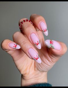 Holiday Nails Winter, Red Christmas Nails, Plaid Nails, Racun Shopee, Christmas Nails Easy, Christmas Nail Art Designs, Nails Christmas, Birthday Nails