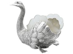 This German silver and glass swan is part of our antique dishes collection. Find this fine example online at AC Silver today 🦢 Silver Centerpiece, Dressing Table Set