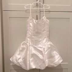 New But I Realized There Is Discoloration At Arm Pits. Very Subtle. It Is Zipped Up The Side But Adjustable Corset As Well. White Dress Fluffy, Angelic Clothes, White Bubble Dress, Cutesy Outfit, Frilly Shorts, Purple Corset, Arm Pits, Visual Archive, Cake Dress