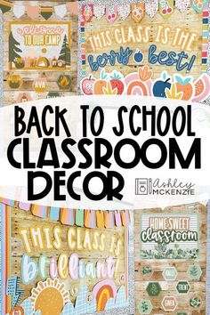 back to school classroom decor with text overlay