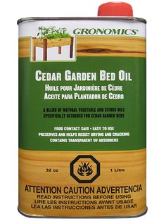 a can of cedar garden bed oil