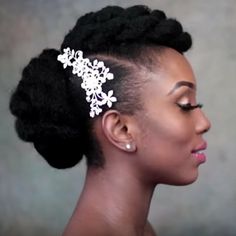 Natural Hair For Wedding, Afro Bridal Hairstyles, Hairstyle For Natural Hair, Wedding Gif, Black Wedding Hairstyles, Hairstyle Men, Textured Curly Hair, Kanekalon Hairstyles