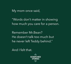 a poem written in green with the words'my mom once said'and an image of