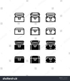 black and white suitcases icon set stock photo royaltyvectoro - free image