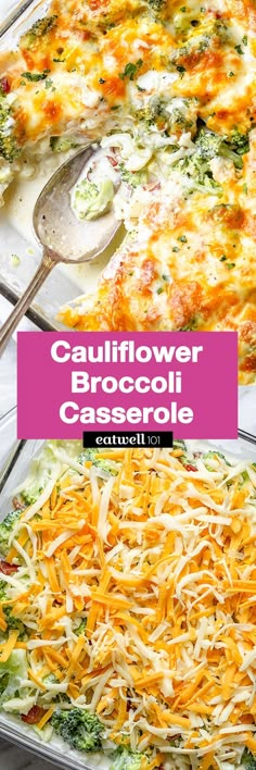 this casserole has broccoli and cheese on it