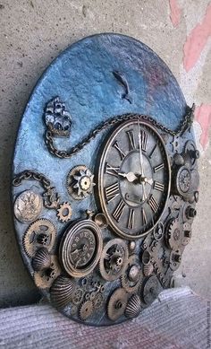 there is a clock made out of gears