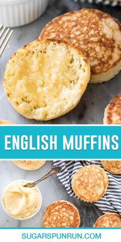 english muffins on a baking sheet with butter