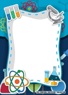 an image of a paper with science related items around it