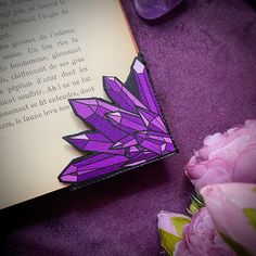 Crystal Bookmark, Draw Book, Curiosity Cabinet, Unique Bookmark, Corner Bookmarks, Pentacles, Amethyst Crystals