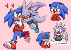 sonic the hedgehog and his friends are doing different things to each other in this cartoon