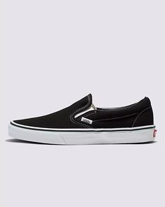 Vans | Classic Slip-On Black Classics Shoe Classic Vans Slip-ons, Black Slip-ons With Vulcanized Sole For Streetwear, Classic Slip-ons With Vulcanized Sole For Streetwear, Classic Round Toe Slip-ons For Streetwear, Classic Black Low-top Slip-ons, Vans Men Shoes, Vans Slip On Black, Vans Slip On Shoes, Mens Vans Shoes