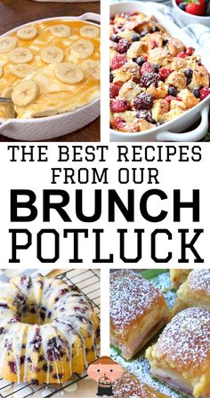 Brunch Food Ideas - The Best Recipes From Our Brunch Potluck Brunch Recipes Party, Breakfast Ideas Party Brunch Food, Simple Ladies Brunch Ideas, Brunch For Group, Brunch Casserole Ideas, Sweet Breakfast Potluck Ideas, Savory Brunch Finger Foods, Meat Brunch Ideas, Birthday Brunch Recipes