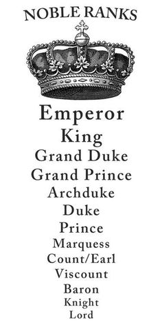 an advertisement for noble franks'emperor king grand duke