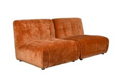 a brown couch sitting on top of a white floor