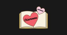 an open book with two hearts on it and the words love memegad