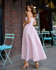 Fabric: Crepe Cotton 75%, Polyester 20%, Elastane 5% Strapless dress Corseted top Zipper lock at the back Midi length Dress length: 114 cm/ 44.88 in Corseted Top, Zipper Lock, Strapless Midi Dress, Dress Dusty, Midi Length Dress, Trendy Accessories, Dusty Pink, Free Giveaway, Midi Length