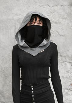 ♥ All my orders ship EXPRESS only >> buy your piece today & have it within 1-3 days upon shipping ♥ This hooded gaiter mask will make you feel totally secure while shopping, traveling, or taking a walk. Droplets and dust have little chance of reaching your mouth, face, hair, or neck and you won't be able to touch your face and transfer pathogens or dirt. Best of all, use the hood as a fashion accessory on its own for the next festival or party! ♥ Sizes: One size fits all ♥ Materials: C Winter Balaclava For Streetwear, Hooded Techwear Balaclava For Winter, Winter Techwear Hooded Balaclava, Black Balaclava, Hood Mask, Hood Scarf, Festival Scarves, Scarf Mask, Women Face