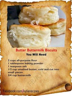 the recipe for butter buttermilk biscuits