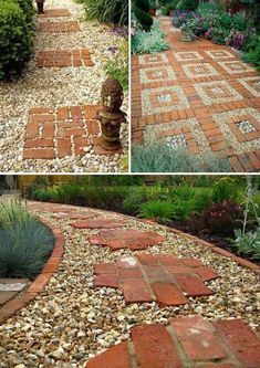 an image of a garden path made out of bricks