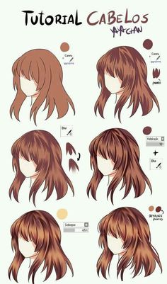 Anime Hair Color, الفن الرقمي, Hair Drawing, Draw Anime