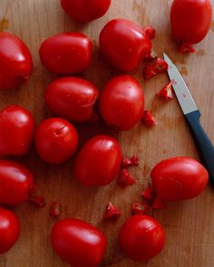 the tomatoes have been cut up and are ready to be eaten