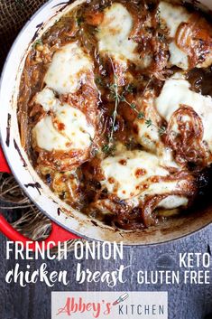 the french onion chicken breast and gluten free casserole is ready to be eaten