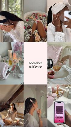 Positive Lifestyle Aesthetic, Self Love Goals, 2023 Vision Board Self Care, Self Love Vision Board Aesthetic, Self Care Picture Ideas, 2023 Vision Board Aesthetic Self Care, Girly Self Care, Self Care Princess Aesthetic, Self Care Collage Wallpaper