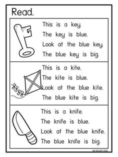 the worksheet for reading words and pictures to help students learn how to read