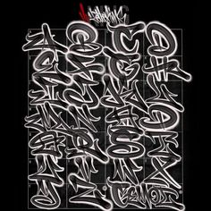 some type of graffiti on a black background