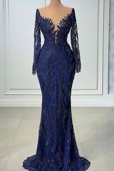 V-neck Mermaid Lace Floor-length Long Sleeve Sequined Prom Dress Prom Dress Pictures, Trendy Prom Dresses, Braut Make-up, Lace Styles, Mermaid Evening Dresses, Prom Dresses With Sleeves, Gala Dresses, Glam Dresses, Lace Fashion