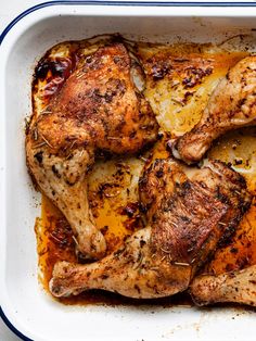 the chicken is cooked and ready to be served in the oven or on the grill