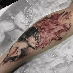 Wolf Girl Tattoos, Wolf Tattoos For Women, Spirit Tattoo, Wolf Tattoo Design, Badass Tattoos, Girl Tattoo, Wolf Tattoos, Wolf Tattoo, A Wolf