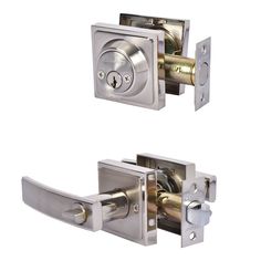 two different types of door handles and locks