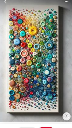 an art piece with buttons on it