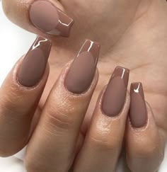 Brown Acrylic Nails, Brown Nail, Nagellack Trends, Nails Brown, Nagel Tips, Ballerina Nails, Her Nails, Acrylic Nails Coffin Short, Neutral Nails