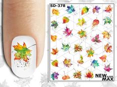 Water Transfer Nail Art, Unique Decals, Nail Store, Rainbow Falls, Gel Top Coat, Fall Theme, Leaves Fall, Clear Background, Diy Activities