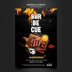 a flyer for a barbecue restaurant