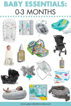 the top baby essentials for 3 months old, including an infant's crib and