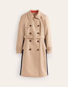 Colour Block Trench Coat - Neutral | Boden UK Tunic Leggings, Trench Coat Black, Blouse Pants, Fabric Belt, Women's Coats & Jackets