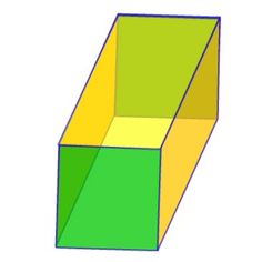 an object is shown in the shape of a rectangle, with yellow and green sections