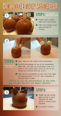 instructions to make mickey caramel apples