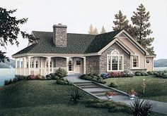 this is an artist's rendering of these country house plans for the front of their home