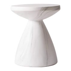 a white table with a marble top on a white background