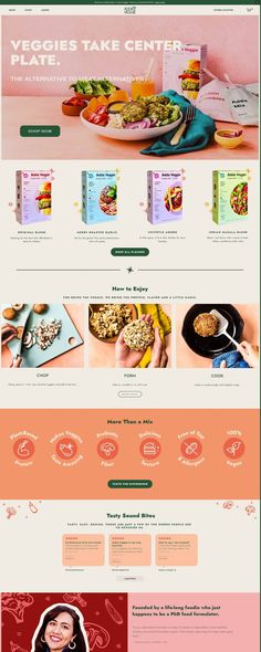 an image of a website with food items on it